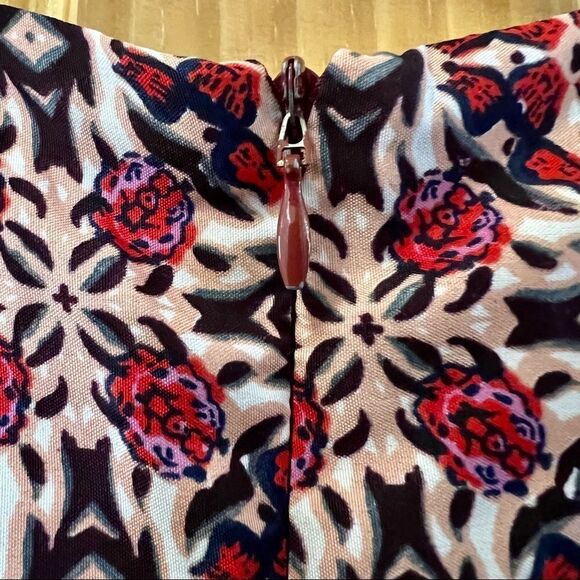 Altar'd State red pink boho tribal floral print short sleeve shift dress medium - Picture 5 of 8